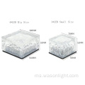 Wason Outdoor Garden Solar Glass Brick Light Waterproof Led Square Solar Ice Floor Tile Buried Light Ice Cube Rocks Garden Light